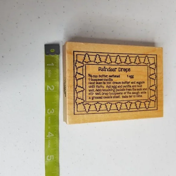 Darcie's Reindeer Drops Rubber Stamp T-4595 Christmas Recipe Kitchen